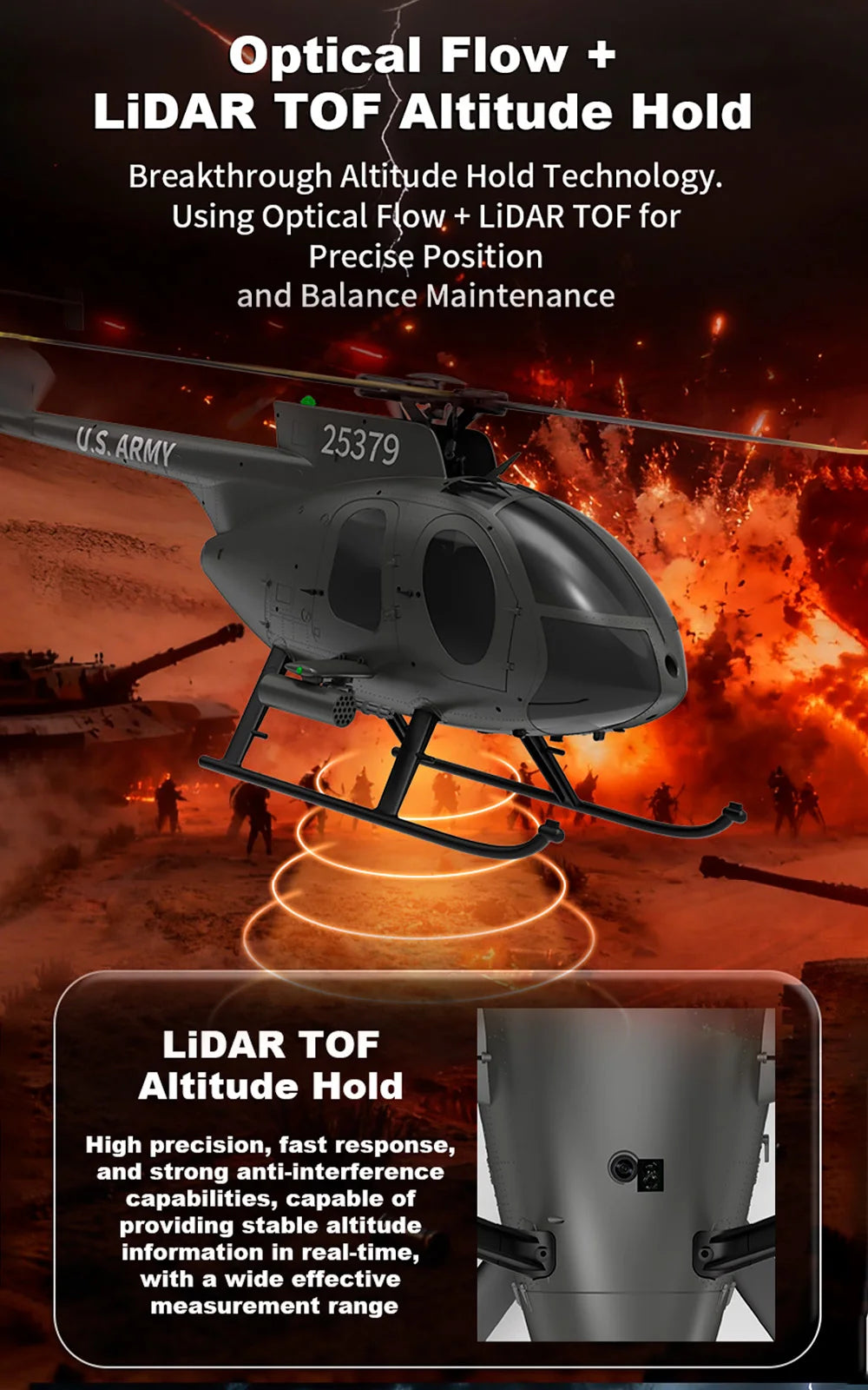 YUXIANG 1/16 F119S(MD500) 9CH GPS RC Helicopter