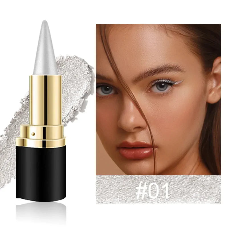Smooth Gel Eyeliner Stick Waterproof Silver Black High Pigment Smudge Proof Eye Liner Pen Multi-use Eye Shadow Makeup Cosmetics