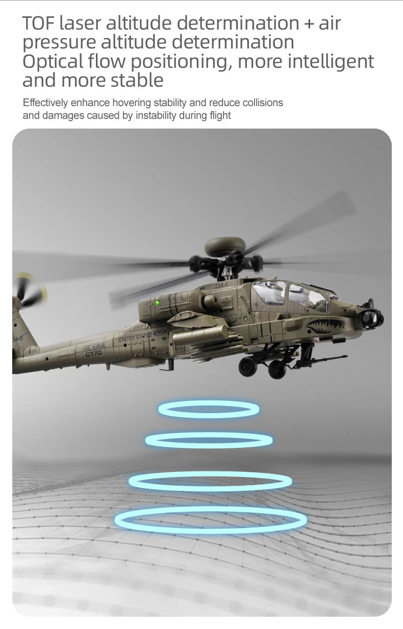 2026 New RC ERA C170 AH-64 Apache 1:48 Auto Stabilized Helicopter