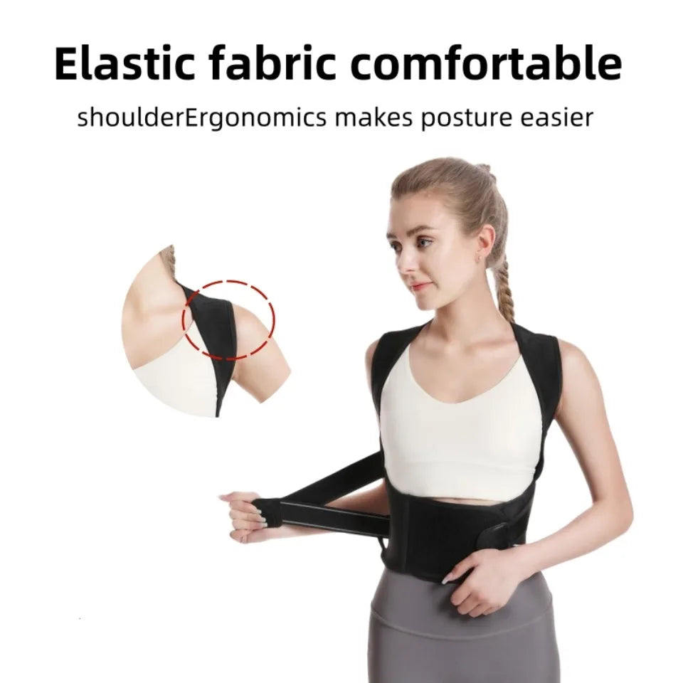 Posture Back Brace Adjustable Back Support Strap to Men and Women Prevent Spinal Distortion and Hunchback Suitable for Gym Body