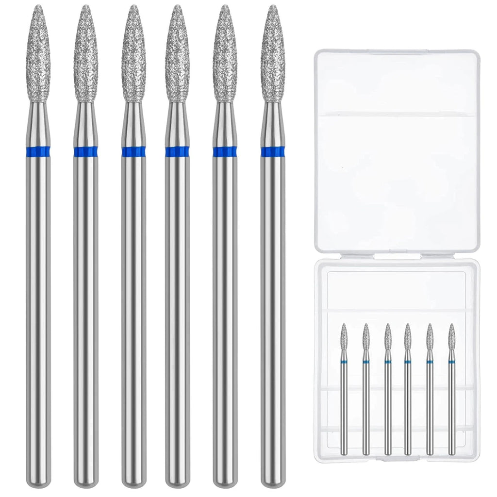 6pcs/SET Nail Dill Bits Diamond Milling Cutter for Manicure 3/32" Burr Electric Nail File Cuticle Remover Tool
