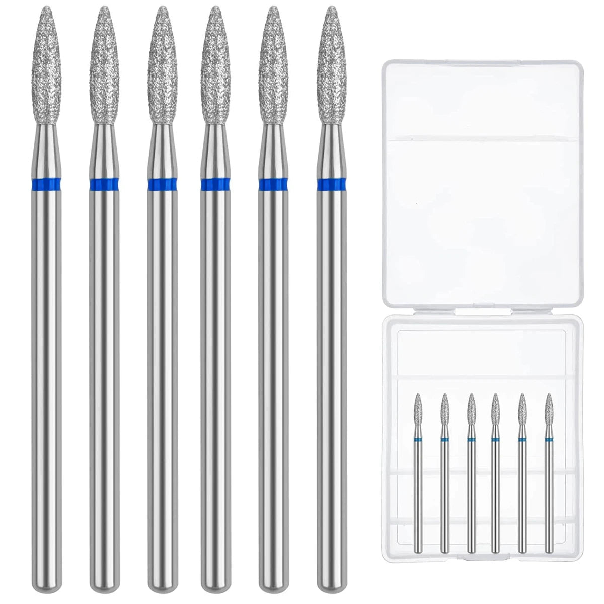 6pcs/SET Nail Dill Bits Diamond Milling Cutter for Manicure 3/32" Burr Electric Nail File Cuticle Remover Tool
