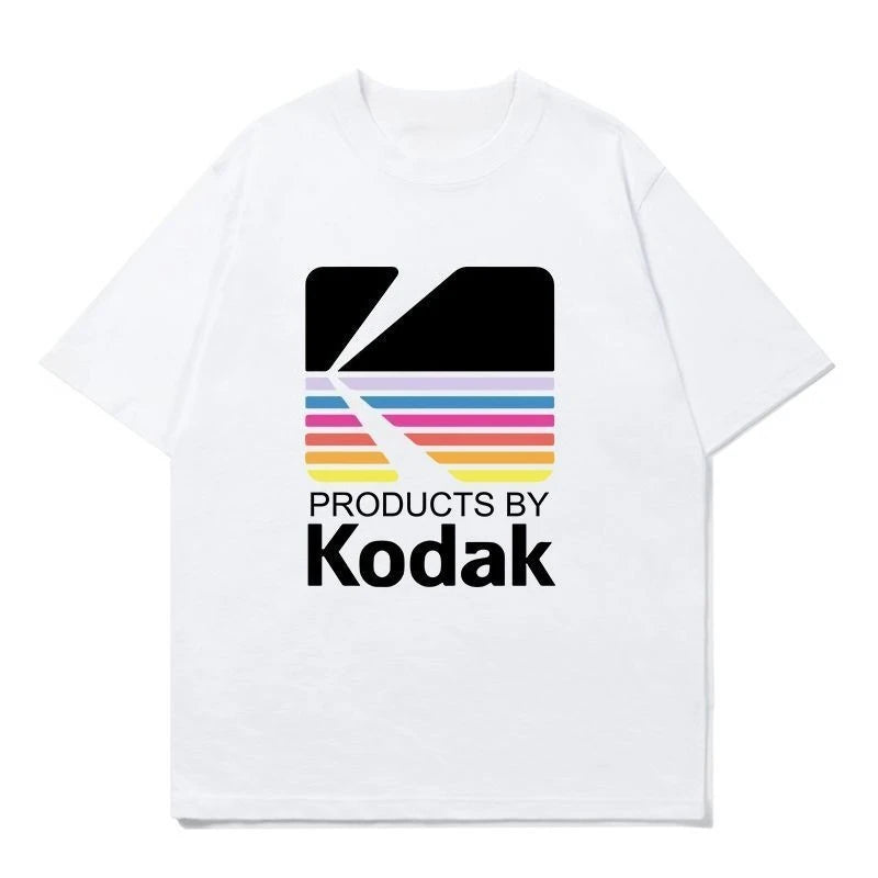 Kodak Polychrome Rainbow Back Print Unisex Cotton T Shirt Vintage Retro Short Sleeve Tee Y2K Casual Streetwear Film Graphic Top