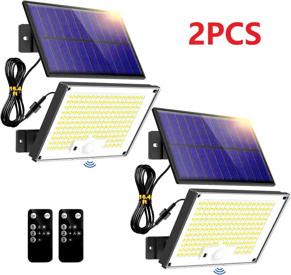 600W 344LED Outdoor Solar Led Lights 3 Modes Motion Sensor Solar Flood Lights Waterproof Security Lights Exterior Solar Lamp
