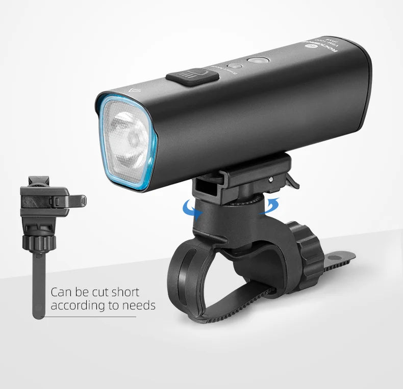 ROCKBROS Bike Light Bicycle Light Smart Vibration Sensing 1000Lumen 4000mAh 5 Modes Type-c LED Flashlight MTB Front Bike Lamp