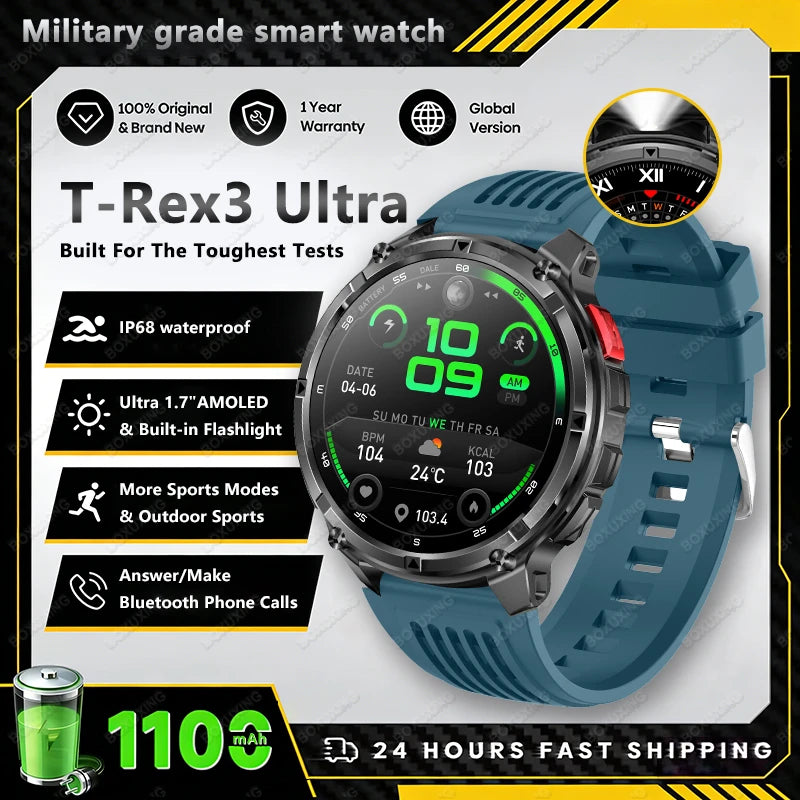 2026 GPS Sports Smart Watch 1.7-Inch AMOLED Screen Outdoor Sports Compass Heart Rate IP68 Waterproof Bluetooth Call Smartwatches
