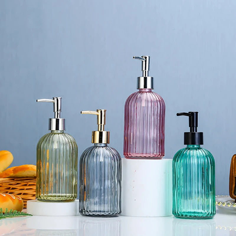 420ml Bathroom Empty Pump Bottle Modern Shower Gel Press Shampoo Dispensing Bottle Light Luxury Liquid Hand Soap Dispenser