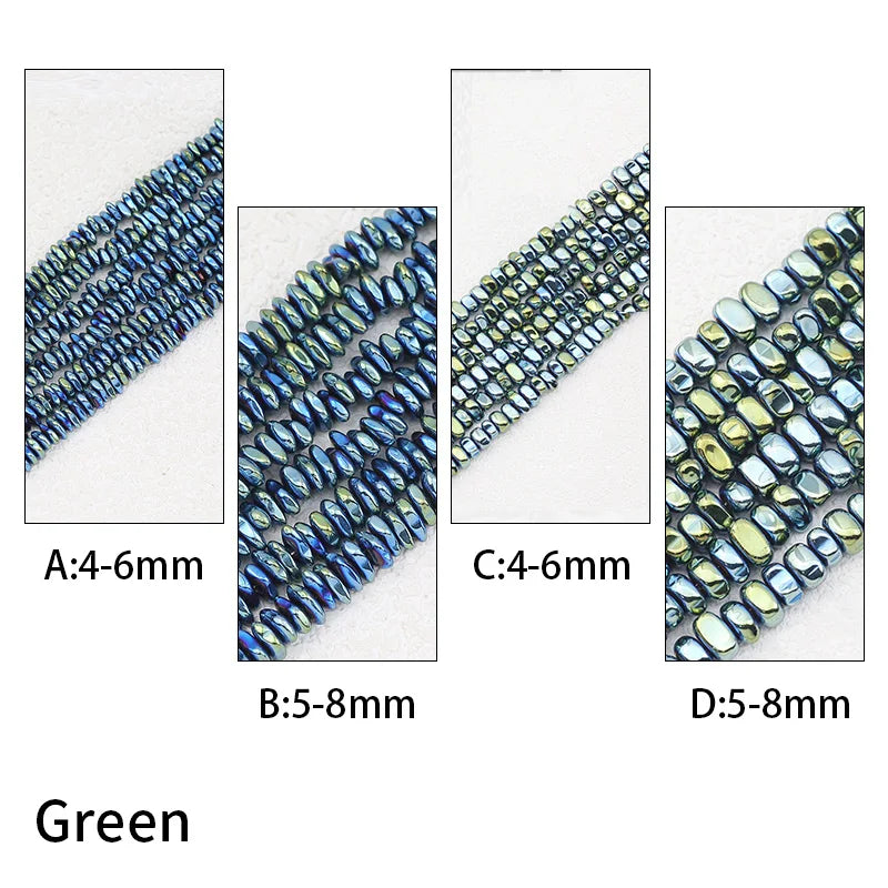 WLYeeS Gravel Stone beads 4-8mm Irregular Gold Colour Hematite  small Spacer Loose Bead for Jewelry bracelet Necklace Making DIY