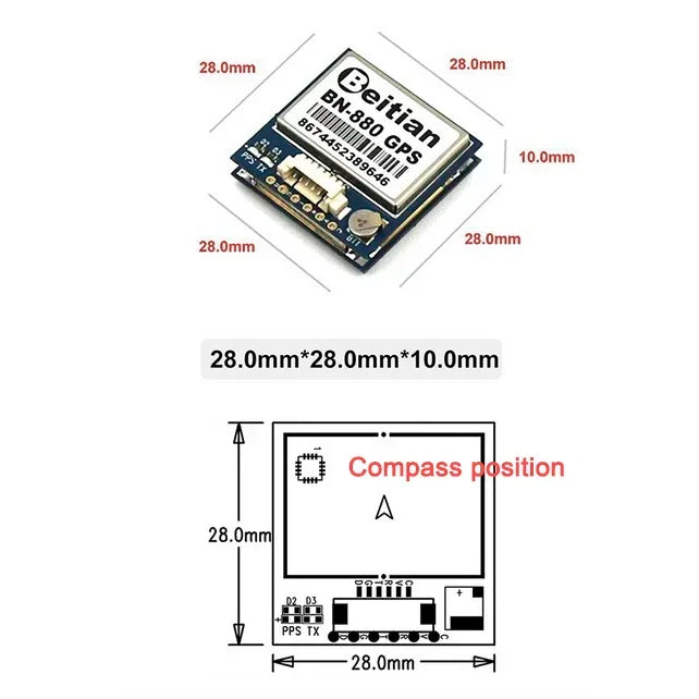 Beitian BN-180 BN-220 BN-280 BN-800 BN-880 Dual Module GPS with Compass for RC Drone CC3D F3 Pixhawk Flight Controller