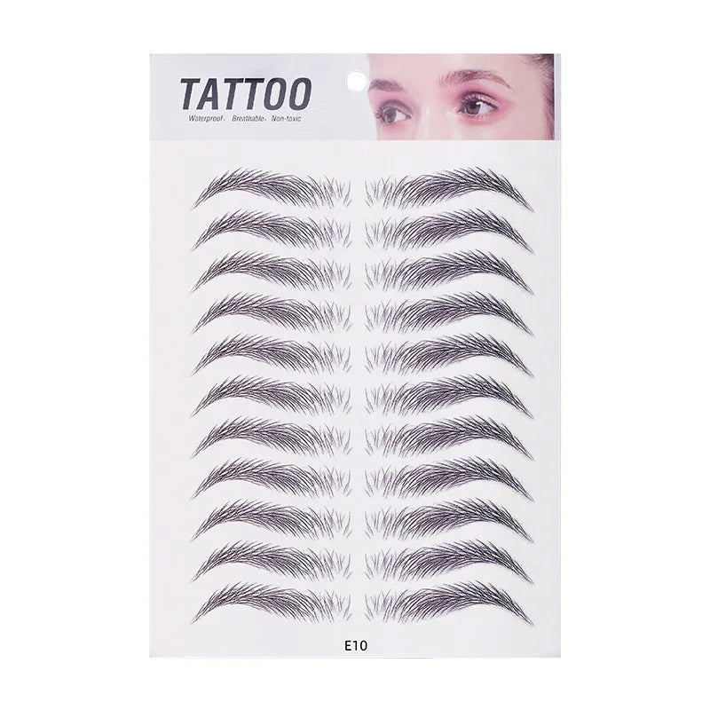 10pcs Eyebrow Tattoo Sticker Waterproof Eyebrow Templates Tools Cosmetics Professional Makeup Eye Brow Shaper Eyebrows Sticker