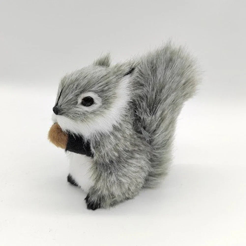 1Pc Mini Artificial Squirrel Figurines Miniatures Plush Simulation Squirrel Ornaments Fake Animal Christmas Table Decorations
