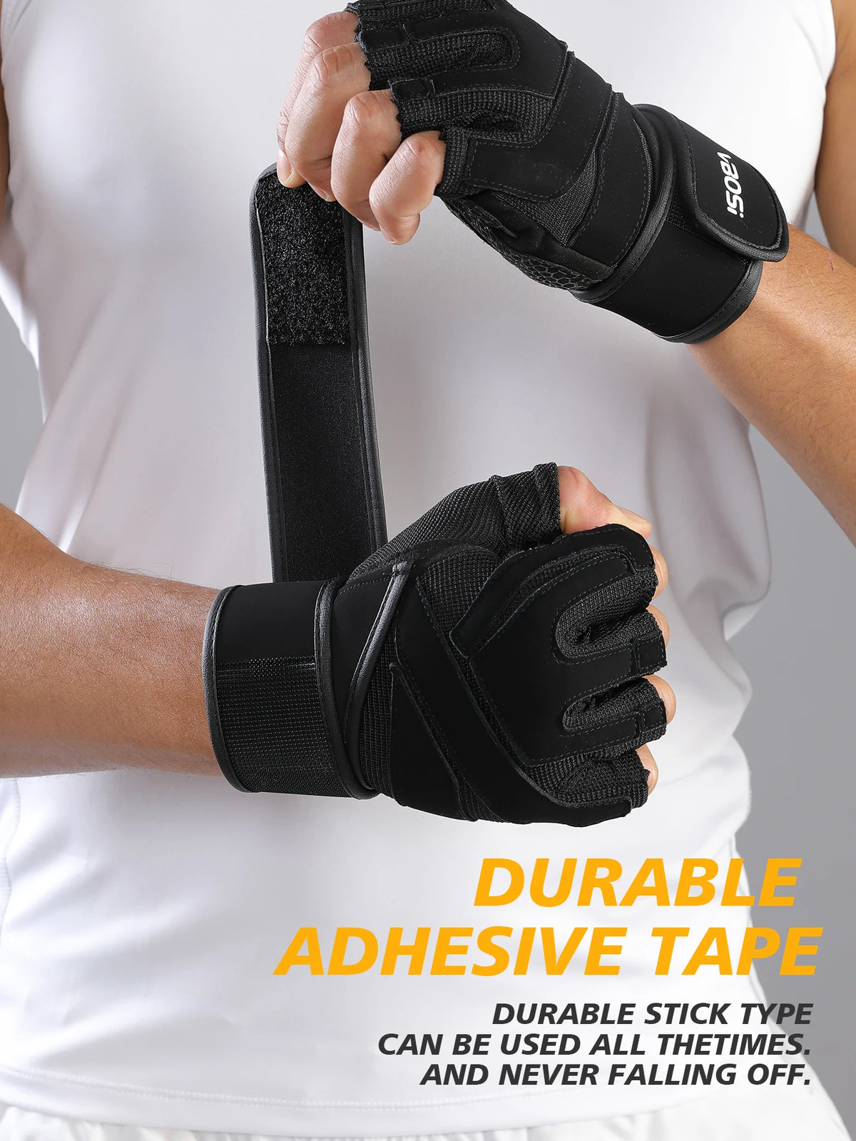 VBOSi Shock-Absorbing Half Finger Fitness Gloves for Men Women Anti-Slip Cycling Weightlifting Dumbbell