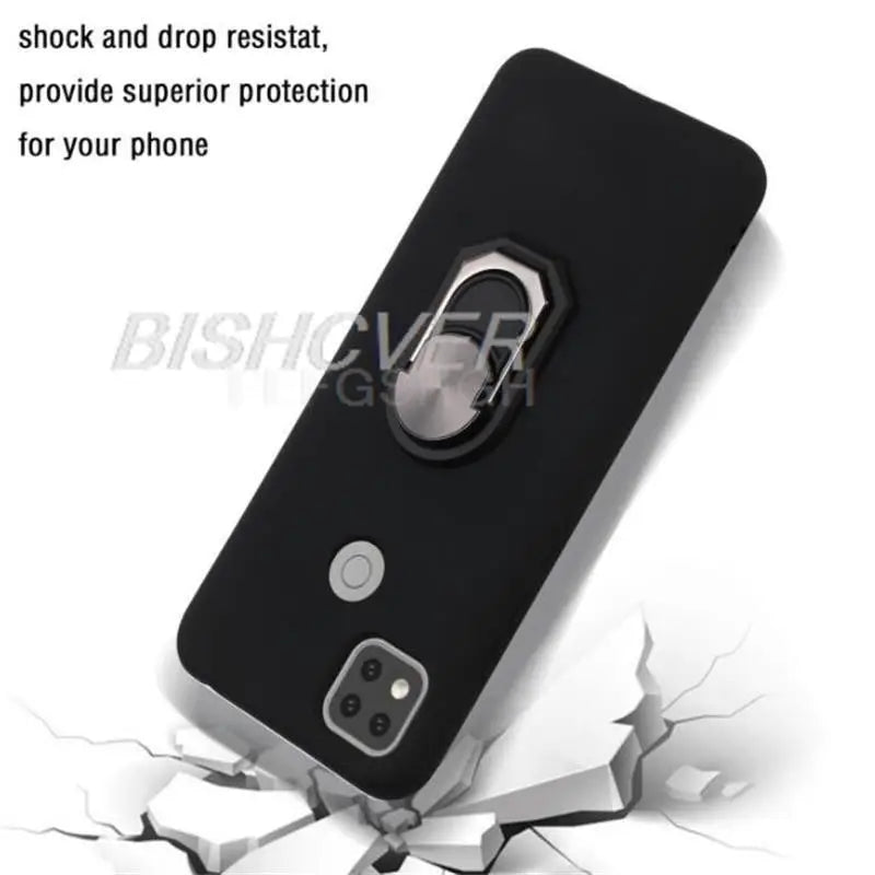 For Alcatel 3X 2020 5061U Case Back Finger Ring Soft TPU Silicone Case For Alcatel 3X 2020 4CAM 6.52'' Phone Cover