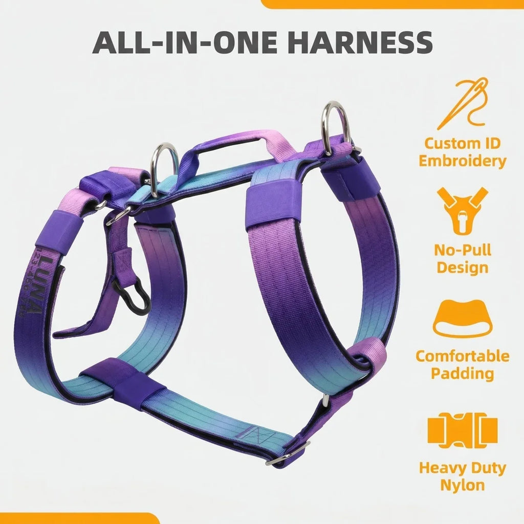 No Pull Reflective Dog Harness, Adjustable Chest Vest for Small Medium Large Dogs, Custom Embroidered Name & Phone
