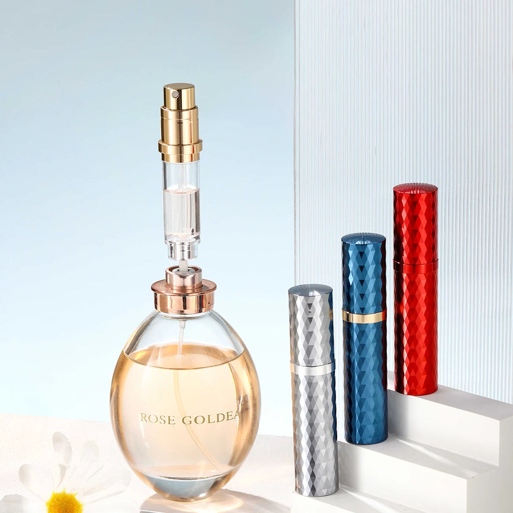 Luxury Premium Class Diamond Mini Travel Portable Bottom Filling Refillable Perfume Bottle Mini Spray Bottle 5ml Atomizer 1pcs