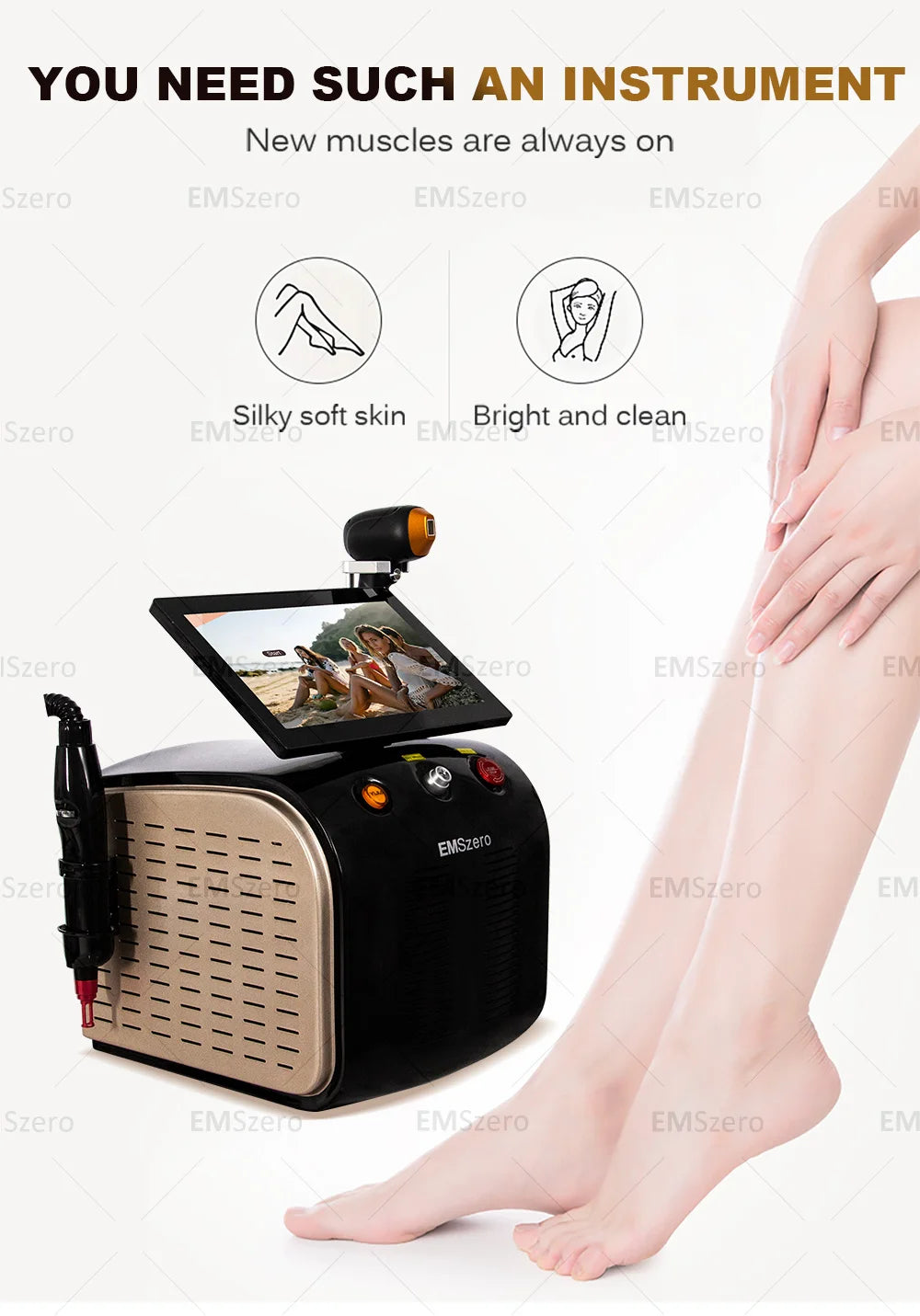 2-IN-1 Diode Laser Ice Cooling Multi-Function Machine Long Lasting Hair Smoothing & Pico Tattoo Pigment Lightening Salon Beauty