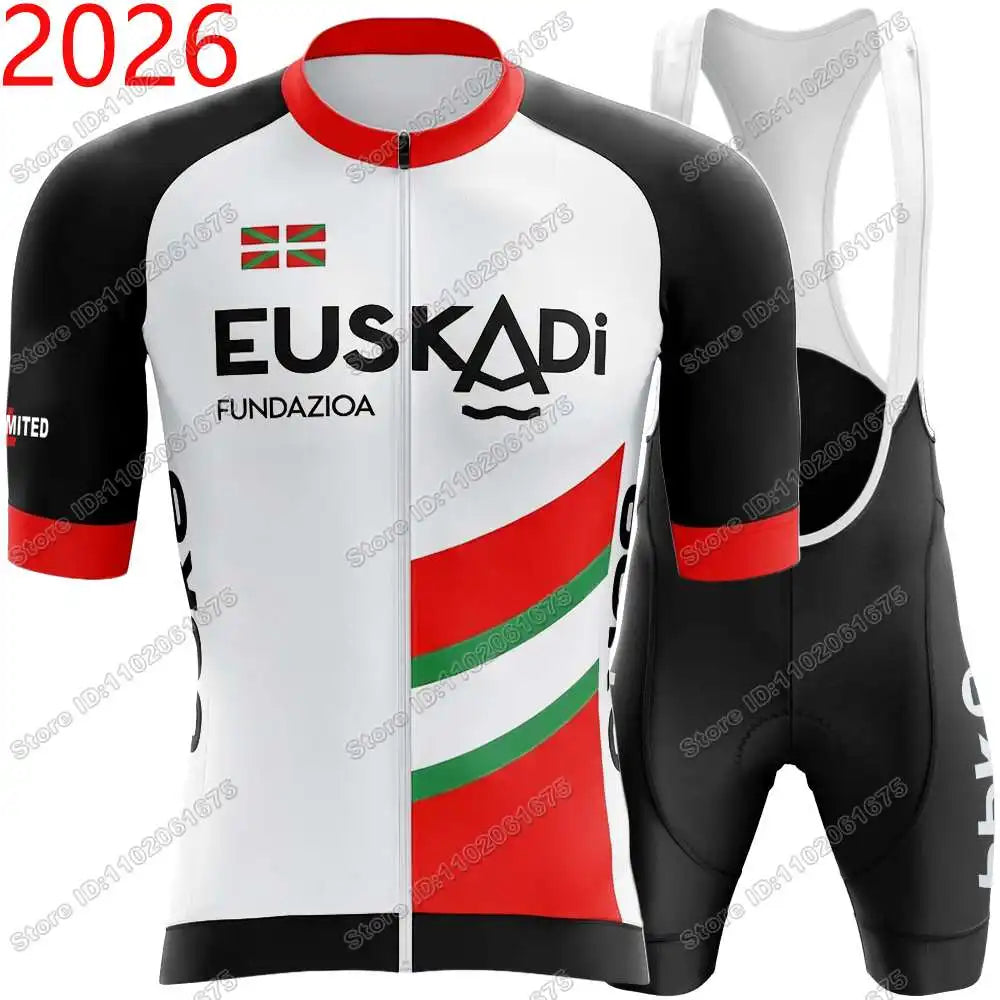 2026 Euskadi Basque Country Team Cycling Jersey Set Euskadiko Cycling Clothing Summer Road Bike Shirts Suit Bicycle Bib Shorts