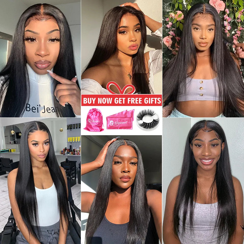 Bone Straight HD Frontal 13X4 Lace Front Human Hair Wigs Natural Brazilian Remy 4X4 Lace Closure Wig For Women On Promotion Sale