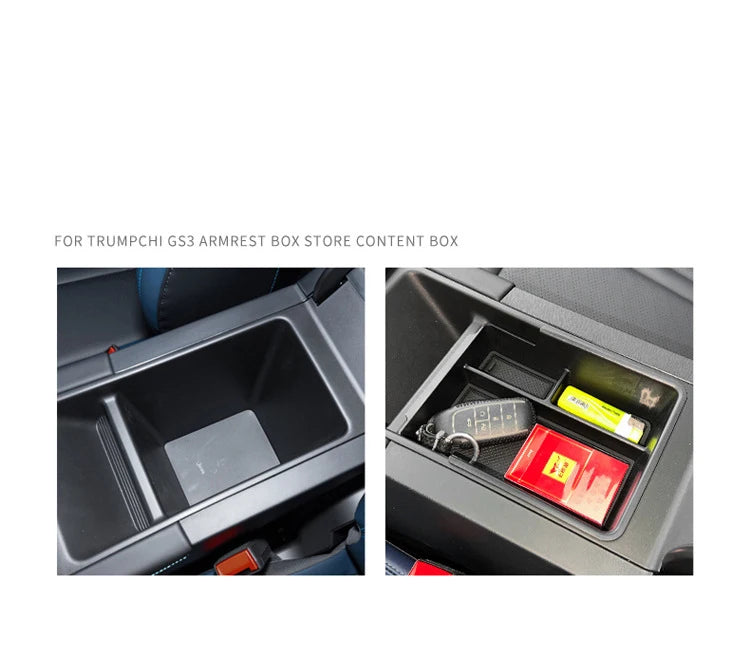 For GAC GS3 2024 2025 Car Styling Center Console Organizer Storage Interior Armrest Storage Box Auto Modified Accessories