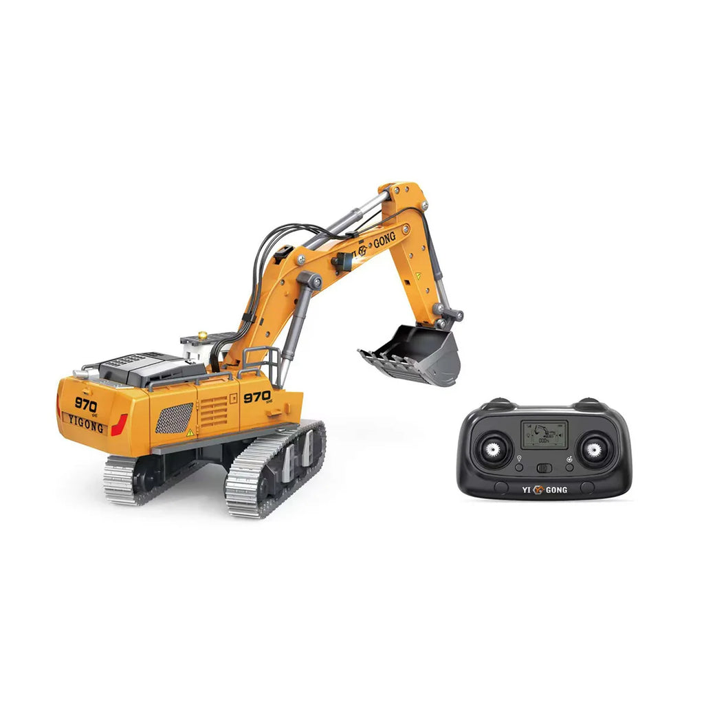 Mini Excavator 1/50 970 Electric Excavator Simulation Model With Lighting System Desktop Remote Control Excavator Model Toy