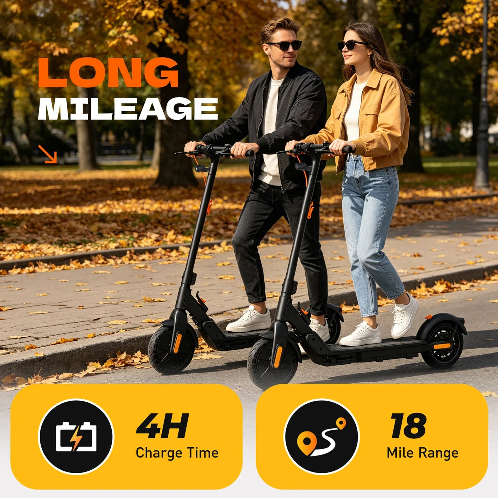 Fast E-Scooter C8 350W Electric Scooter 36V 5.2Ah Foldable Electric Scooter Max 15mph (25km/h) 8.5' Solid Outer-Tread Tire