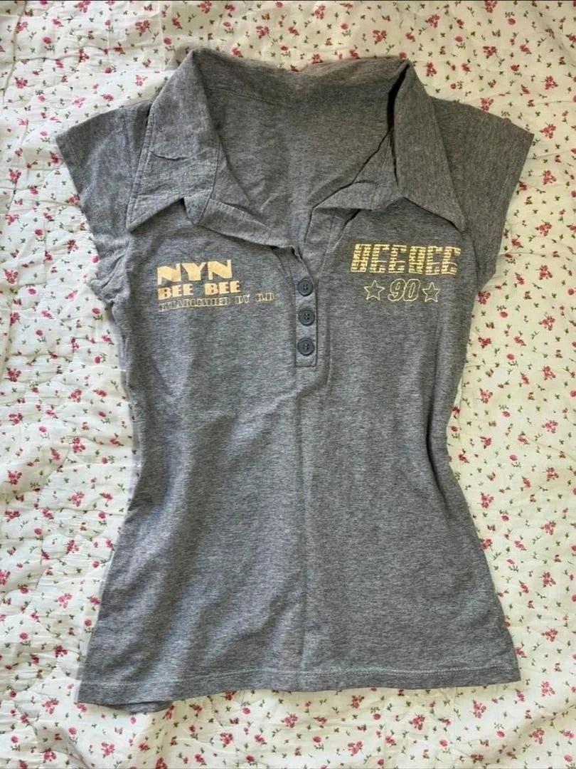 2026 American Vintage T-shirts Women Short Sleeve Retro Bodycon Y2k Crop Top Office Lady Korean Fashion Harajuku Subculture Tees