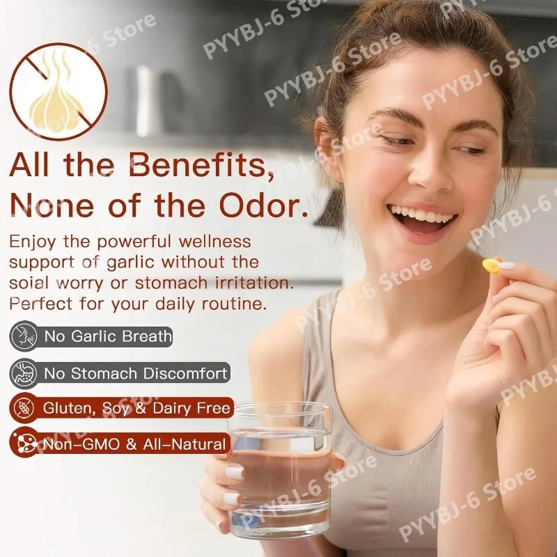 Aged Garlic Extract 300 Count Odorless Organic Capsules Supplement for Immune Support Vegetarian Non-GMO All-Natural Softgels