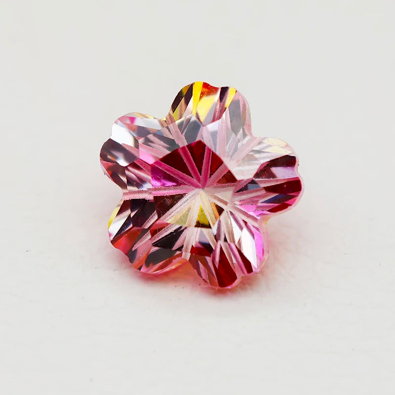 5A Pink White Colors Pentagon Sakura Cut Cut Cubic Zirconia Loose Gemstones for Jewerly Making