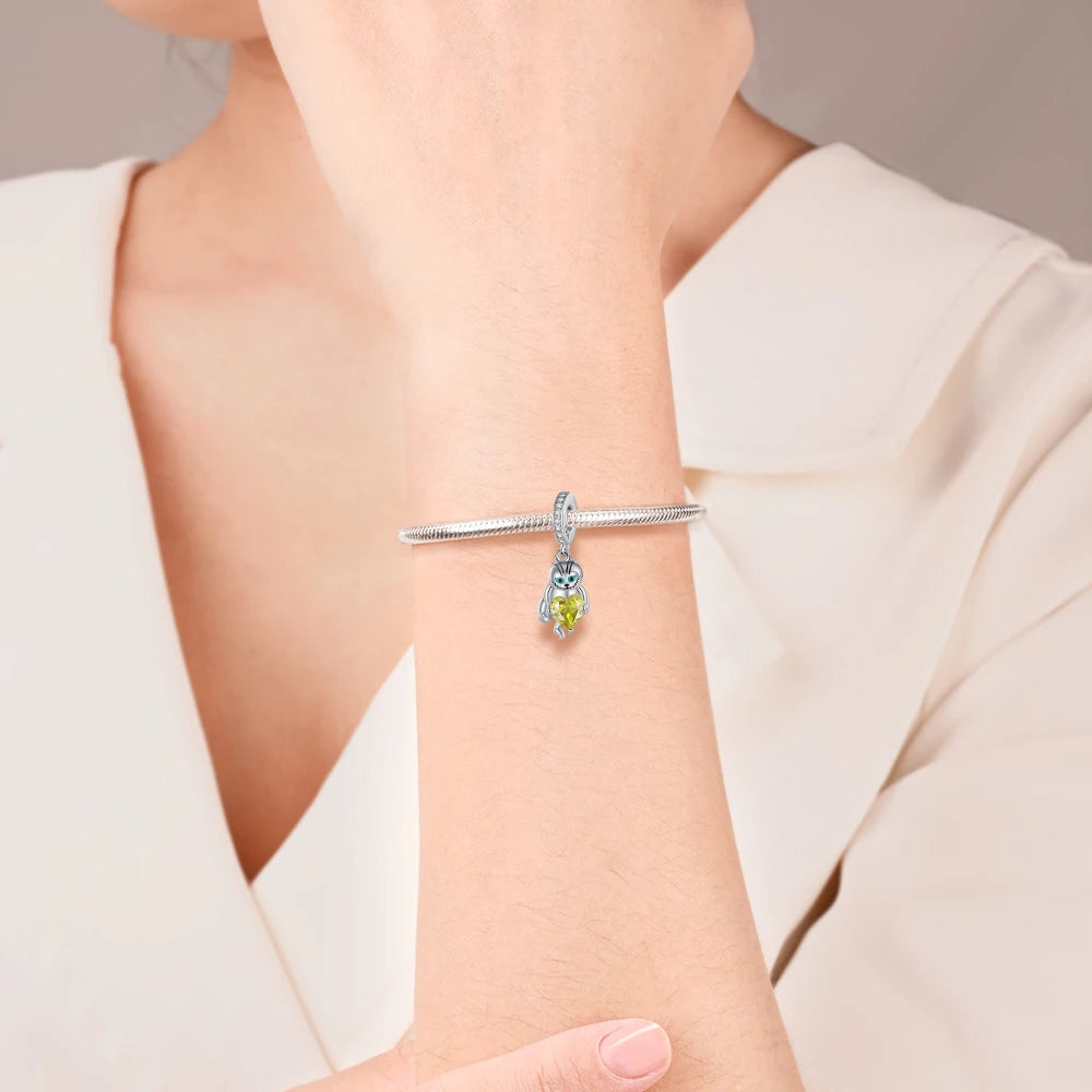 Exquisite 925 Sterling Silver Cute Dinosaur Turtle and Rabbit Couple Heart Charm Fit DIY Bracelet Necklace Casual Matching Gifts