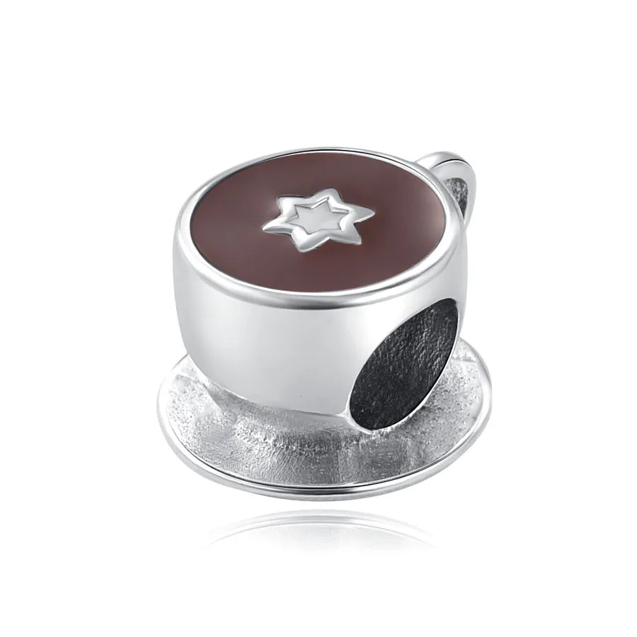 Hot Selling 925 Silver Cup,Coffee Cup,Beer,Bead Pendant Suitable European Original Bracelet DIY Accessories,Exquisite Jewelry ﻿