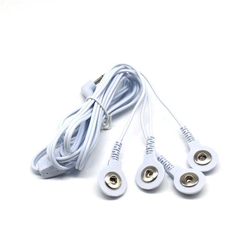 2 Way+4-Way Machine Massager Button Cable Electrode Pads Standard Connection Massage for TENS Unit Lead Wires Cables