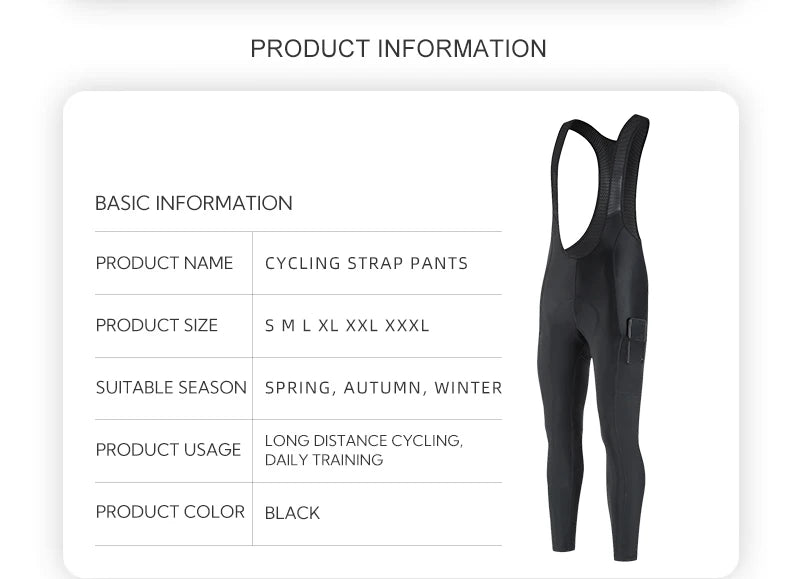 New Mens Cycling Tight Bib Pants Long-distance Cycling Long Pants Quick-drying Elastic Interface® Pro Cushion Spring Autumn