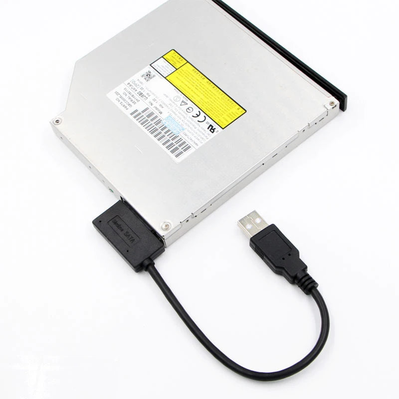 SATA to USB 2.0  Adapter Converter Cable 7+6 13pin Slimline Sata Adapter Cable Compatible for Laptop CD DVD ROM Optical Drive