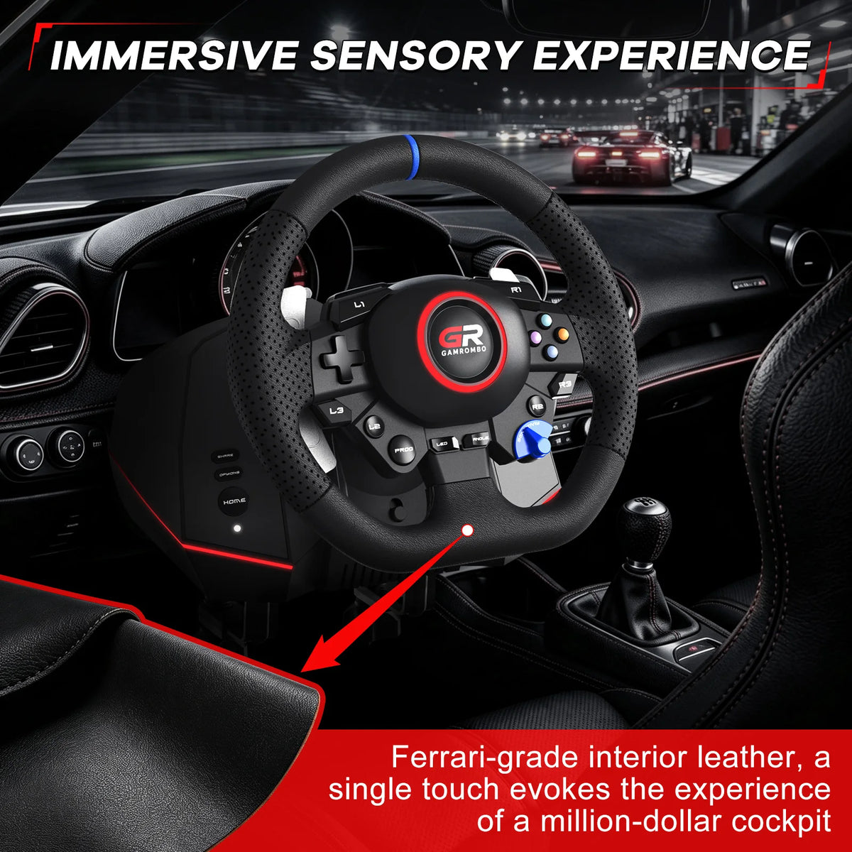 F127 Gaming Steering Wheel For PS5/PS4/PC 270°/900° RGB Racing Wheel Volante Hall 3-Pedal and Gear Lever Set