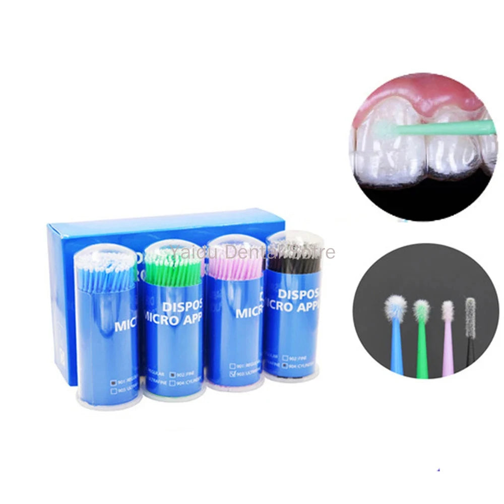 3Boxes Disposable Dental MicroBrush 100Pcs/Bottle Long Micro Applicator Brush Dentistry Odontologia Extension Tools