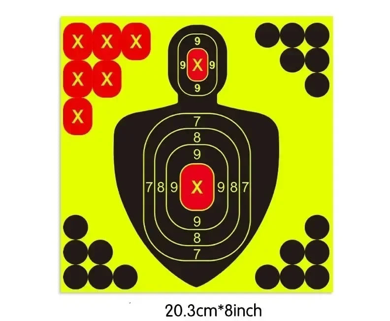 10PCS  Shooting Targets Stickers Reactive Splatter Adhesive Sticker Paper Gun Shoot Training Accessories 8Inch