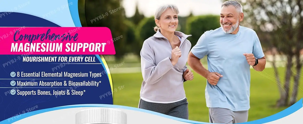 Full Spectrum Magnesium Blend 1000mg Featuring 8 Essential Types for Body Function Balance, Active Lifestyle Support 90 Capsules