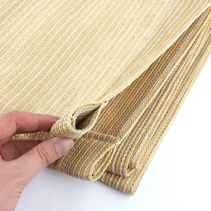 180GSM Beige HDPE Telescopic Wave Sun Shade Net Courtyard Pavilion Pergolas Sun Room Canopy Shading Cloth Terrace Sunshade Nets