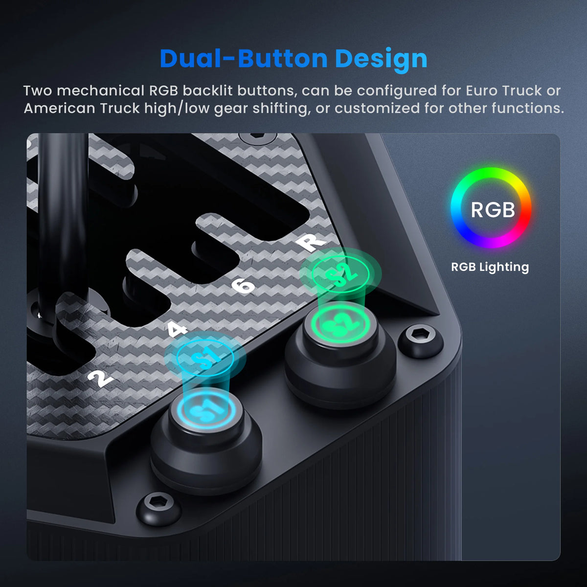 SIMSONN HS Pro Shifter Dual-Mode H-Type or Sequential Shifting with 6+R and 7+R Gears Racing Simulation Games Equipment