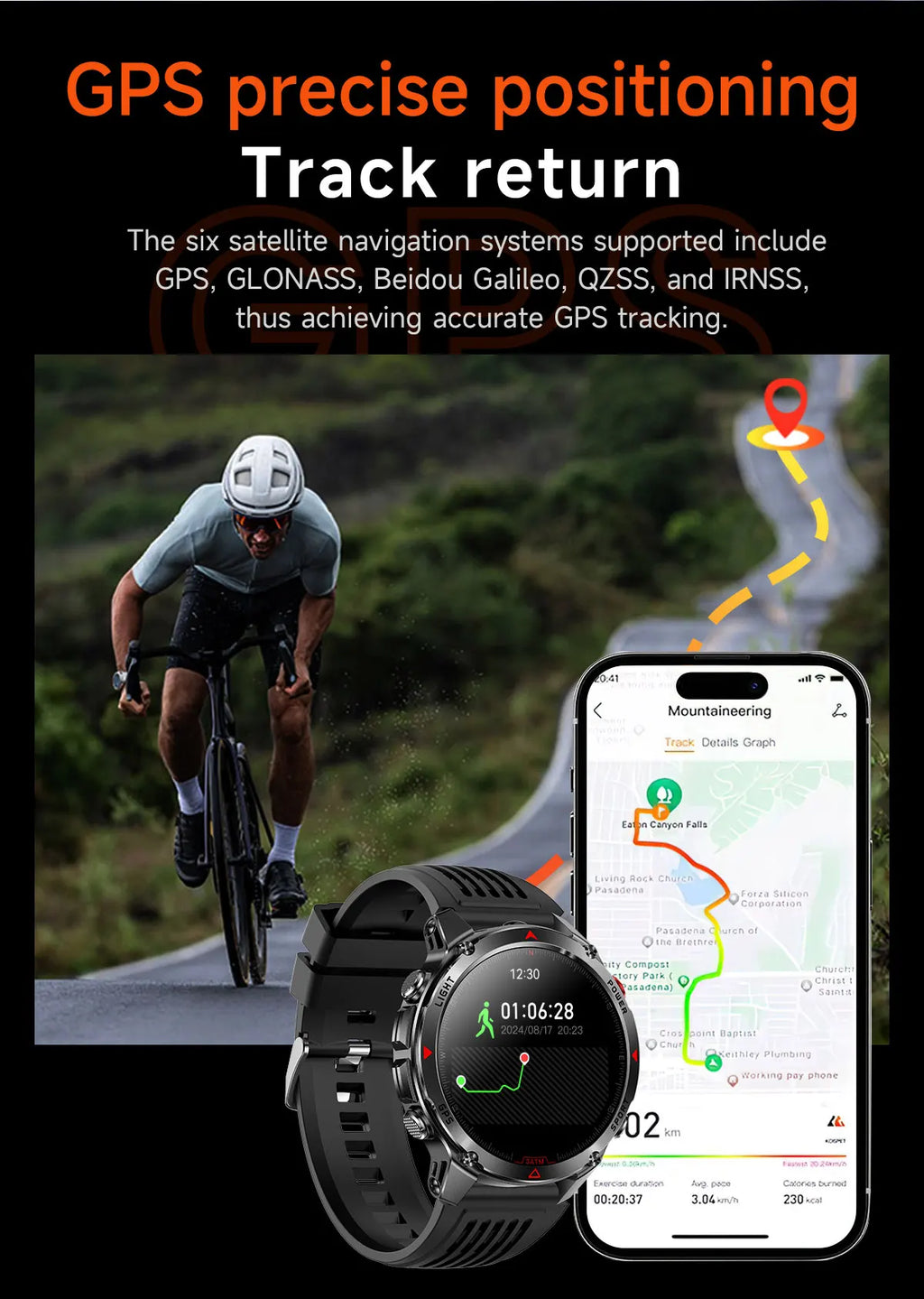 2025 New Military Bluetooth Call Smart Watch Built-in GPS Compass Barometric Altimeter 3ATM Waterproof Sports Smartwatches Men