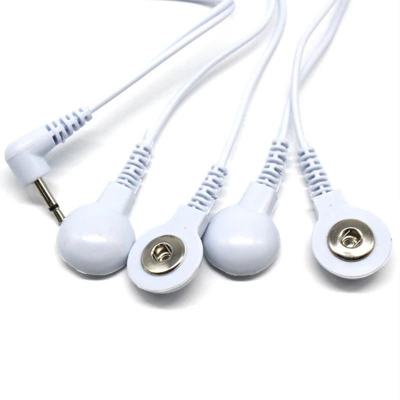 2 Way+4-Way Machine Massager Button Cable Electrode Pads Standard Connection Massage for TENS Unit Lead Wires Cables