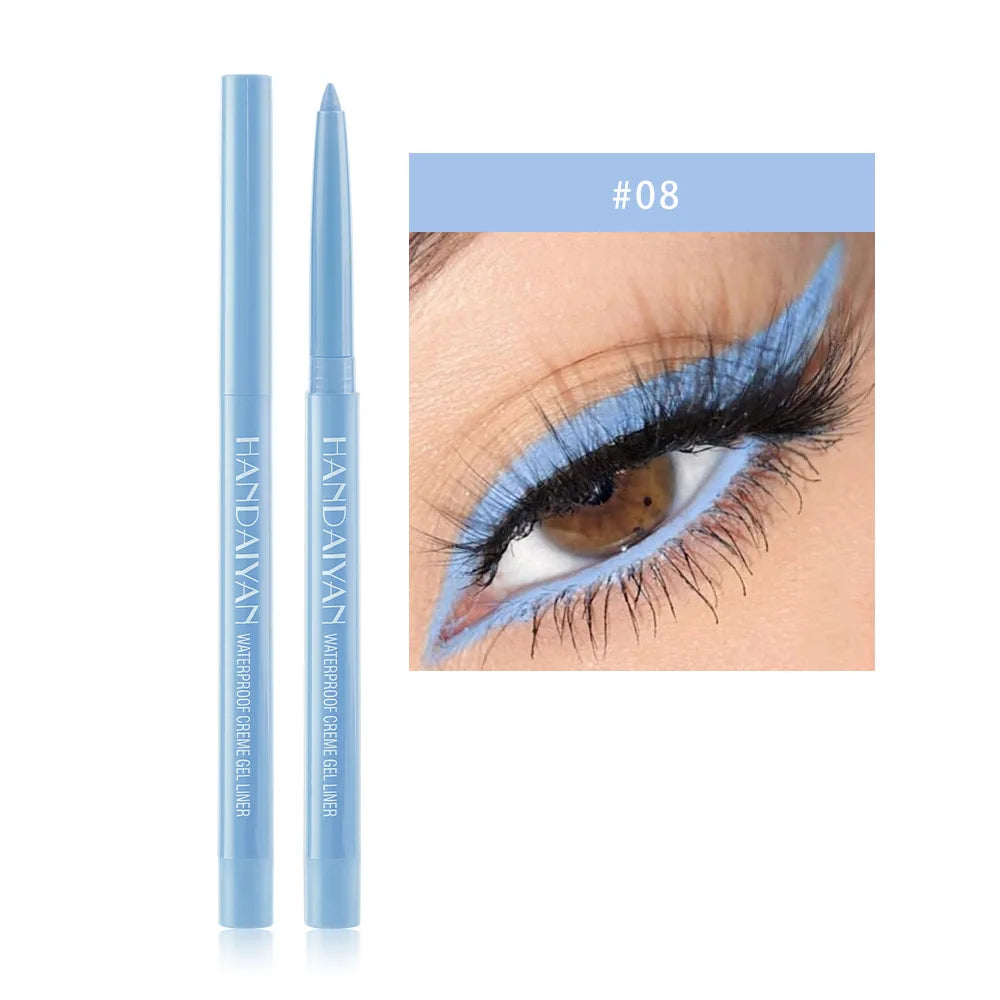 20 Colors Matte Eyeliner Gel Pencil Shine Purple Black Easy To Wear Colorful White Blue Eye Liner Pen Cream Makeup Cosmetics