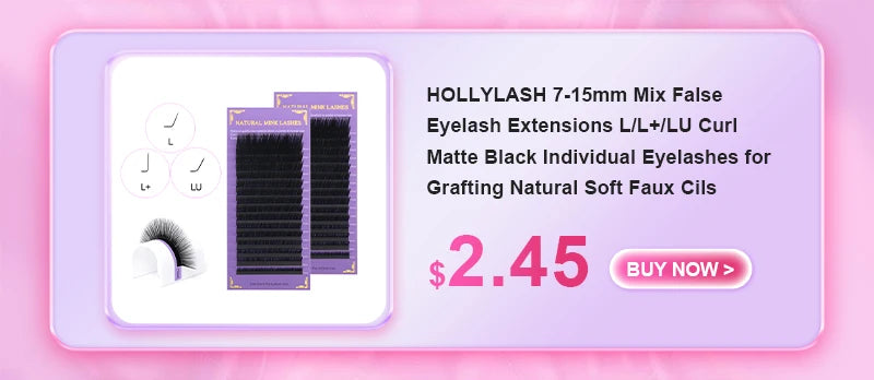 HOLLYLASH 96 Clusters DIY Self Adhesive Cluster Lashes Russian Volume False Eyelashes C Curl Natural Soft Individual Eyelashes