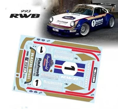 1/10 RWB 993 Wide RC Drift Body Rally PC Shell 195mm Width 260mm Wheelbase Lampshade No Painted Body RC Hsp Hpi Trax Tamiya LC