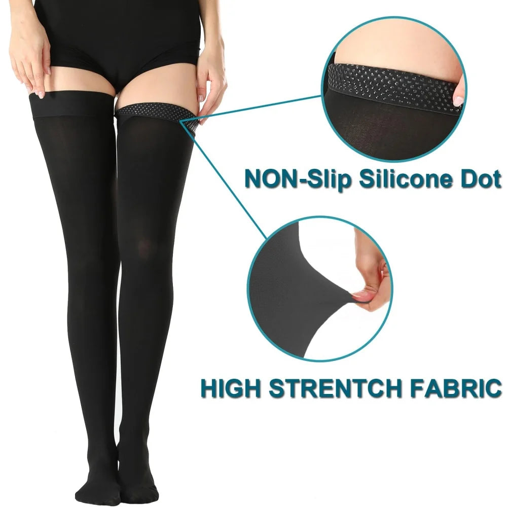 20-30mmHg Thigh High Compression Stockings Closed Toe Socks Women Men Varicose Veins Socks Leg Brace Compression Sleeves