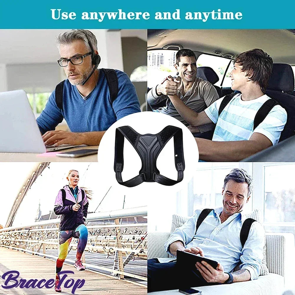 Adjustable Back Shoulder Posture Corrector Belt Clavicle Spine Pain Relief Support Reshape Your Body Home Office Back Neck Brace
