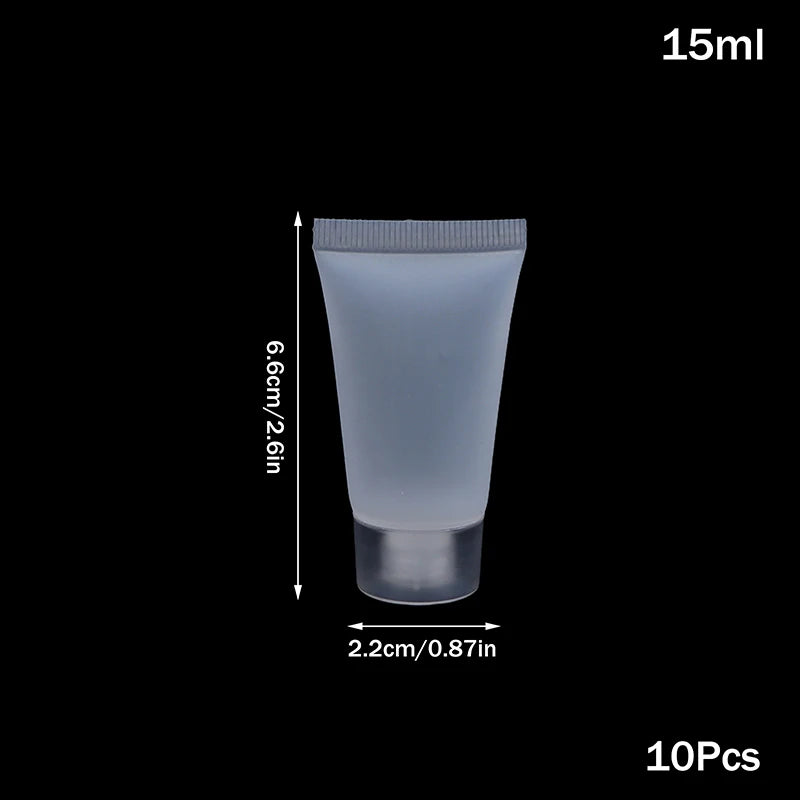 10Pcs Refillable Clear Squeeze Lotion Container Bottle Empty Matte Tube Travel Pack Cosmetic Cream Lotion Shampoo Bath Dispenser