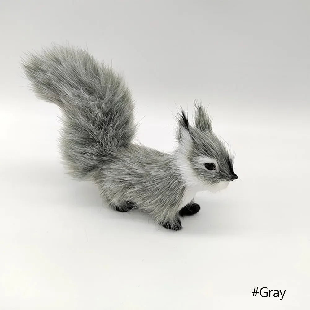 1Pc Mini Artificial Squirrel Figurines Miniatures Plush Simulation Squirrel Ornaments Fake Animal Christmas Table Decorations