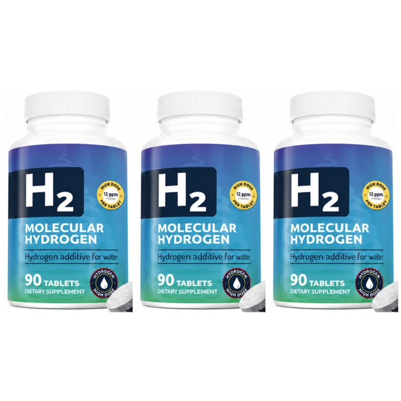 Molecular Hydrogen Tablets with Magnesium, 12 Ppm H2, 90 Servings, Non-GMO, Dextrose, Malic Acid, Tartaric, Unflavored