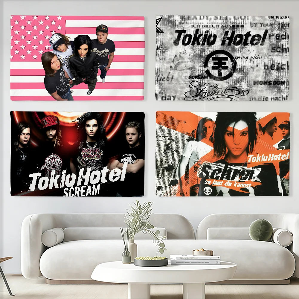 Rock T-Tokio H-Hotel Flag Suitable For Party Club Outdoor Indoor Wall Art Decoration Banner Gift